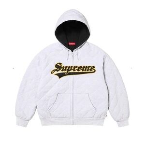 NEW Supreme Quilted Zip Up Hoodie